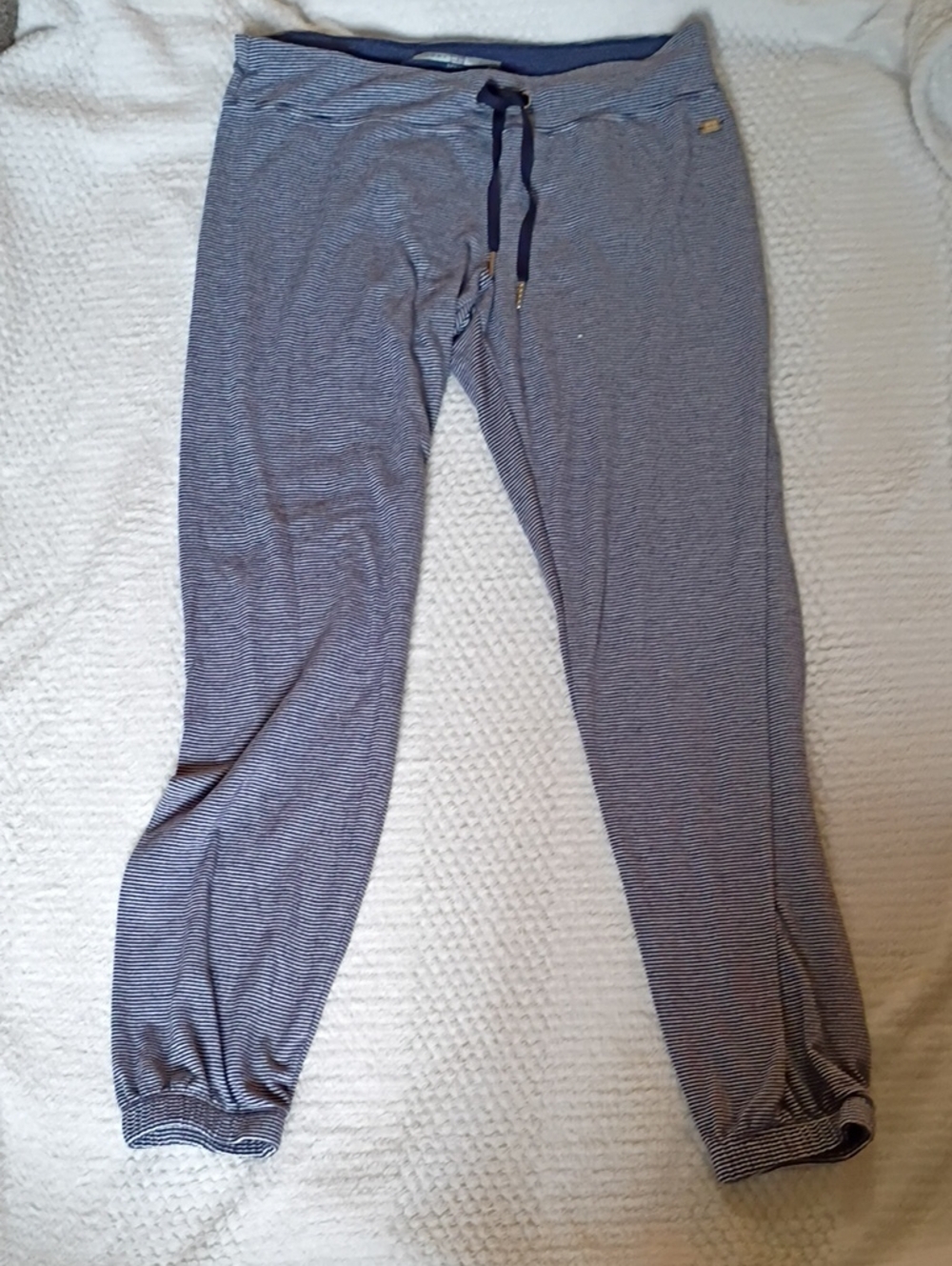 Tommy Hilfiger Sport Navy & White Striped Drawstring Joggers